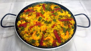 Paella de pollo  Paella de pollo y verduras fácil [upl. by Okime]