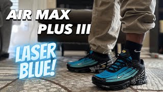 Nike Air Max Plus 3 “Laser Blue” Review amp On Feet Link to purchase [upl. by Llimaj]