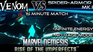 Venom VS SpiderArmor MK 1  Marvel Nemesis Rise of The Imperfects 15 Minute Match [upl. by Erdna]