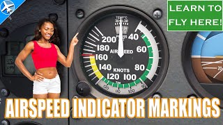 Airspeed Indicator Markings  Finding True Airspeed [upl. by Ledda]