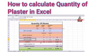 How to Calculate the Quantity of Plaster in Microsoft Excel  Quick Tutorial CivilWork  YouTube [upl. by Geneva]