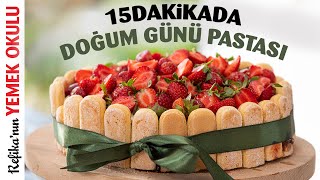 15 Dakikada 85 TLye 12 Kişilik Pratik Doğum Günü Pastası Tarifi  Ev Yapımı Yaş Pasta Tarifi [upl. by Adelaida]