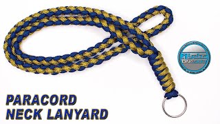 How to Make a Paracord Neck Lanyard 4 Strand Round Braid Key Chain Paracord Snake Knot Fast amp Easy [upl. by Ayim]