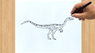 How to Draw Coelophysis Dinosaur  Easy Coelophysis Drawing Jurassic Park Step by Step [upl. by Archer]