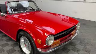 1969 TRIUMPH TR6 CONVERTIBLE ORIGINAL COLORS OF SIGNAL RED CODE 32 WITH BLACK TRIM CODE 11 [upl. by Eiramanitsirhc]