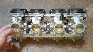 COMO REGULAR CARBURADORES DE MOTOS HOW TO REGULAR MOTORCYCLE CARBURETTORS FOR 4 CYLINDER ENGINE [upl. by Fujio]