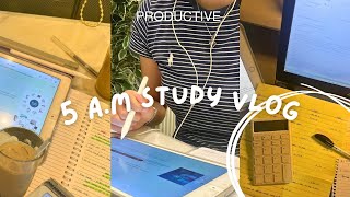 5 AM Study vlog  waking up early  lots of studying amp coffee 📚🎧 studying accounting [upl. by Nakeber105]