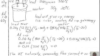 Calorimetry Aluminum Cup Water Ice Lead [upl. by Fernanda]