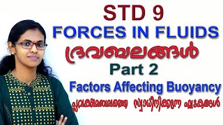 Forces In Fluids Factors Affecting BuoyancyClass 9 Physics Part 2  Malayalam [upl. by Tortosa]