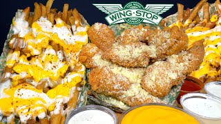 ASMR MUKBANG EXTRA RANCH WINGSTOP CHICKEN amp CHEESY VOODOO FRIES  WITH CHEESE amp RANCH [upl. by Setsero608]