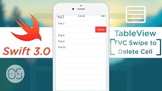 TableView  Controller Swipe to Delete  Swift 3 [upl. by Reinnej]