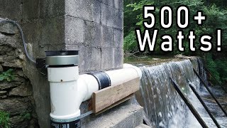 Awesome Low Head High Flow Grid Tie Micro Hydro 530 watts [upl. by Platto579]