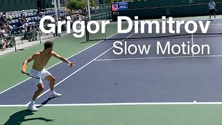 Grigor Dimitrov Forehand Practice in Slow Motion at Indian Wells 2021  Court Level [upl. by Ruprecht]