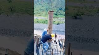 Concrete pipe installation process of pile foundation [upl. by Farrah]