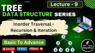 Lecture  9  Inorder Traversal  Recursion and Iteration Approach  dsatechsimplified [upl. by Willms259]