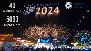 New Year Fireworks 2024 40 mins  Sheikh Zayed Festival  Abu Dhabi  World Record  1080p [upl. by Etselec]