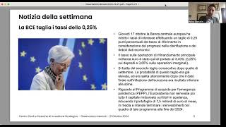 Osservatorio Mercati 21 Ottobre 2024 3° taglio dei tassi BCE [upl. by Nykal]