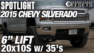 Spotlight  2015 Chevy SIlverado 1500 6quot Fabtech Lift 20 x 10s and 35s [upl. by Eciuqram]