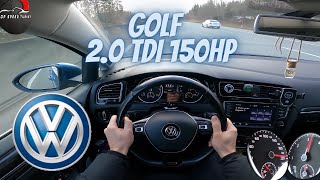 Volkswagen GOLF 7  20 TDI 150 HP  TEST DRIVE POV  TOP SPEED DRIVE on German Highway  4K [upl. by Inaffit]