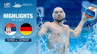 Serbia vs Germany Highlights  Group C  European Water Polo Championships 2024 [upl. by Adams]