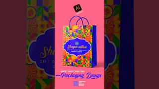 Paper Bag design for Sweet Shop in Adobe illustrator shorts packaging graphicdesign illustrator [upl. by Are4]