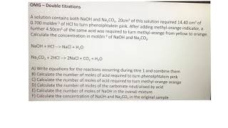 AS Chemistry OMG  Double titrations [upl. by Newbold]