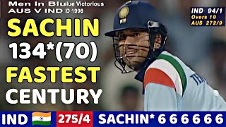 SACHIN TENDULKAR MASSIVE BATTING 134 RUNS  IND VS AUS COCA COLA CUP 1998  SHOCKING BATTING EVER🔥😱 [upl. by Georgia229]