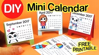 DIY How to Make Mini Calendar step by step EASY 2017  Fun Craft [upl. by Nosirb]