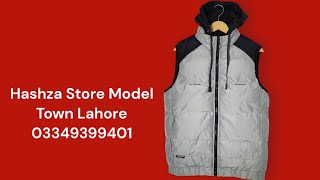 imported Sleeveless Puffer Jacket Reversible Hashza Store Model Town Lahore 03349399401 [upl. by Immak]