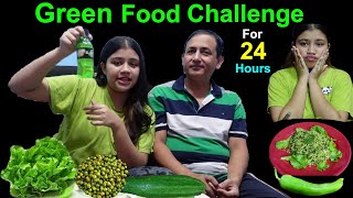 Green Food Challenge For 24 Hours BudaBudiVlogs [upl. by Airda]