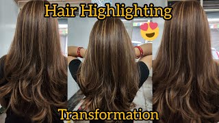 Hair Highlightinggoldeneasy steps Transformation tenzingbhutia9722 [upl. by Aneliram228]