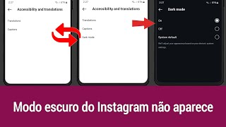 Como corrigir o modo escuro que não aparece nas configurações do Instagram [upl. by Aivilys251]