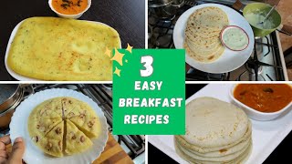 3 Easy Rawa breakfast recipes  Easy breakfast recipes in 15 minutes  Semolina dokla  Rawa appam [upl. by Adnilym]