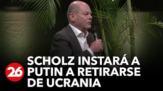 Scholz instará a Putin a retirar las tropas Ucrania [upl. by Merrick]