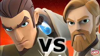 Kanan Jarrus vs ObiWan Kenobi sarlacc pit arena fight Disney Infinity toy box [upl. by Euphemiah924]