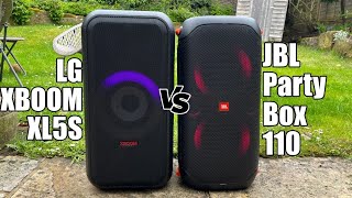 Sonic Showdown LG XBOOM XL5s vs JBL PARTYBOX 110 Sound Comparison [upl. by Leuqram]