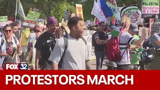 Thousands march on the DNC in Chicago [upl. by Jarnagin]