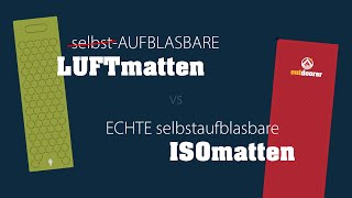 Vergleich  Test Selbstaufblasende Isomatte vs aufblasbare Luftmatratze  Luftbett zum Schlafen [upl. by Lovel212]