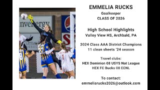 Emmelia Rucks 2026 GK 2024 Valley View High School Highlights 3 AAA District 2 Champions [upl. by Cromwell]