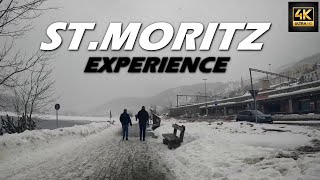 Experience the Snowfall in Sankt Moritz  SWITZERLAND  4K WALKING [upl. by Irovi]