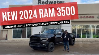 New 2024 Ram 3500 Laramie Night Edition Dually Crew Cab 4x4  Redwater Dodge [upl. by Nwavahs]