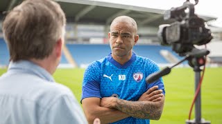 INTERVIEW  Kieron Dyer joins Chesterfield coaching staff [upl. by Annaiuq]