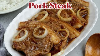 Pork Bistek  Filipinostyle Pork Steak [upl. by Laehplar]