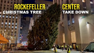 Rockefeller Center Christmas Tree Take Down Farewell  End of the New York City Holiday Season [upl. by Weber]