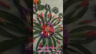 Beautiful flower rangoli floral art trending youtube viralvideo like comment subscribe [upl. by Jeniece]