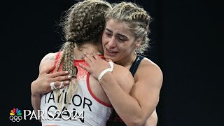 USAs Helen Maroulis pins Hannah Taylor in 24 SECONDS to win third Olympic medal  Paris Olympics [upl. by Ronile]