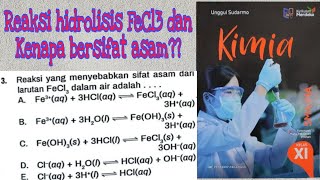 Reaksi Hidrolisis FeCl3 dalam air dan bersifat asam [upl. by Hairaza]