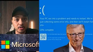 Worlds Biggest Tech Crash Microsoft Blue screen of death or Blue ErrorGlobal cyber outage [upl. by Pebrook918]