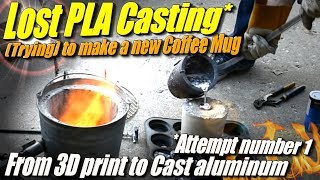 Lost PLA Casting First Try at Casting 3D Printed Parts in Aluminum at Home [upl. by Anauqahc]