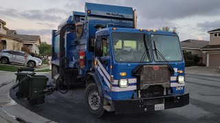 Republic Services 2404 Peterbilt 520 McNeilus ZR Garbage Truck on Evening Brea Recycle [upl. by Pearline]